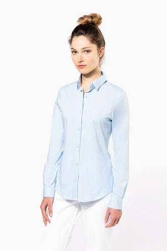 Kariban Dames stretch blouse lange mouwen [K530]