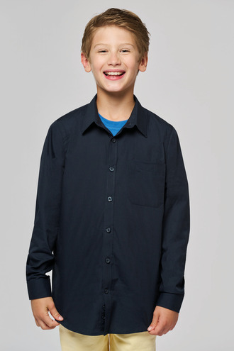 Kariban Kid's long sleeve popeline shirt [K521]