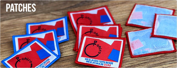 geweven patches voor jeugdbeweging met strijklaag voor makkelijke bevestiging